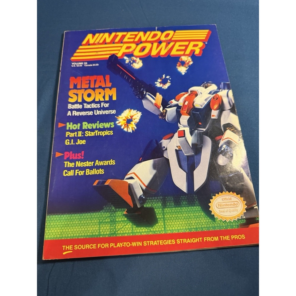 Nintendo Power Magazine Vol 22 Dec 1989 Metal Storm StarTropics GI Joe Nester Aw
